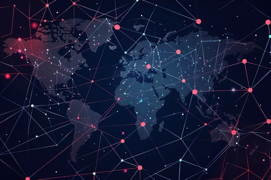 seamless pattern flat illustration style, world map Global network connection. world map point and line composition concept of global business. Vector Illustration world map