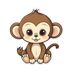 Cute Kawaii Monkey Stickers Clipart