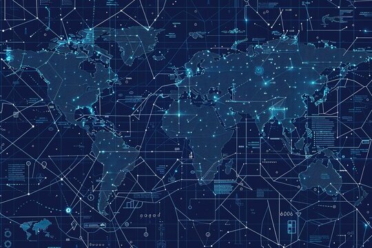 seamless pattern flat illustration style, world map Global network connection. world map composition and global business outline concept. world map