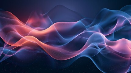 Obraz premium Abstract Blue and Orange Waves in Dark Background