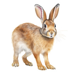 Obraz premium rabbit watercolor isolated on transparent background cutout