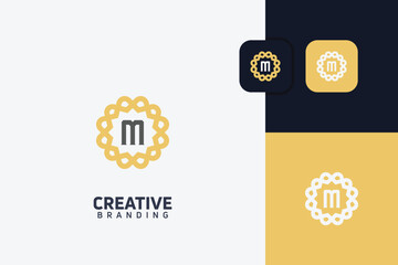 M Letter Trademark Brand Logo