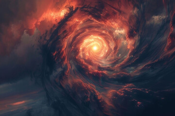 The image depicts a vibrant watercolor painting of Jupiter, the largest planet in our solar system.