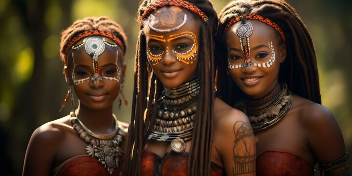 African tribe celebrates diversity and rich culture through beautiful black family. Concept Celebrating Diversity, African Culture, Black Family, Rich Traditions, Beautiful Photoshoot