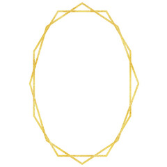 Luxury gold glitter geometric wedding frame