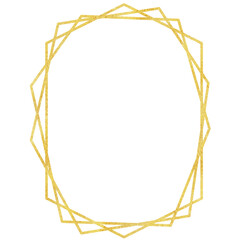 Luxury gold glitter geometric wedding frame