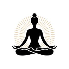 Elegant Yoga Silhouette Simple Icon Design for Wellness and Mindfulness Branding and Visual Identity
