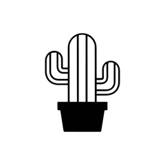 Simple Cactus Icon Illustration: Elegant Silhouette Logo Design for Minimalist and Nature-Inspired Branding
