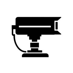 Silhouette of Surveillance Camera Simple Icon Illustration
