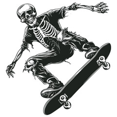 Obraz premium Skeleton Skater, vector