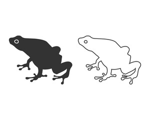 Frog line icon silhouette in flat vector