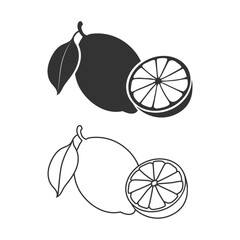 Lemon line icon vector for web, computer and mobile app