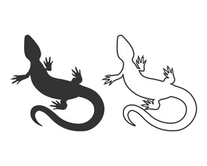 Lizard logo line icon in flat style. Vector illustration