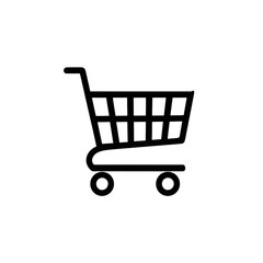 Sleek Shopping Trolley Silhouette: A Minimalist Approach to Simple Icons
