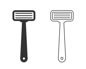 Safety razor line icon in flat style. Vector