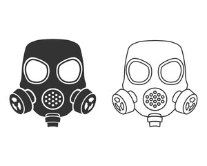 Respirator line icon, gas mask icon, vector illustration