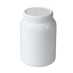 Medicine bottle with blank label on white background, 