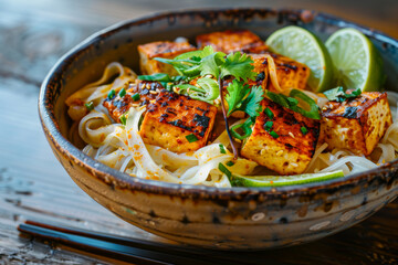 Grilled Tofu Noodles with Herbs