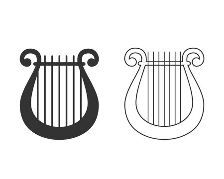 Lyra line icon vector. Flat icon isolated on the white background. Editable EPS file. Vector illustration