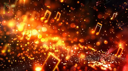 Fototapeta premium Music Notes in a Festive Glow