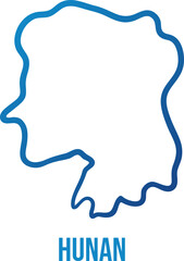 Hunan province in China outline vector map. Simplified with smooth borders