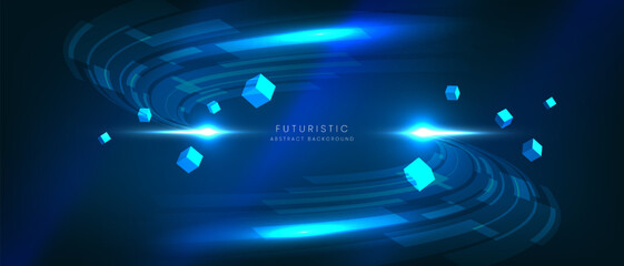 futuristic technology abstract background. Abstract futuristic curve digital line design.Modern futuristic design.Digital landscape pattern technology.Vector illustration.