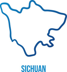 Sichuan province simplified map. Vector illustration