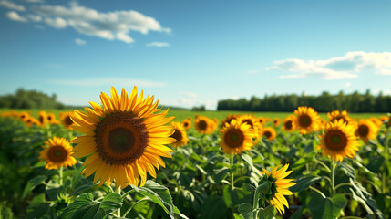 Fototapeta premium sunflower field in summer