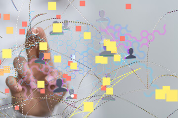 Network team. Social network. 3d illustration