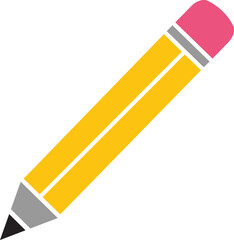 Pencil clip art design on plain white transparent isolated background for card, shirt, hoodie, sweatshirt, apparel, tag, mug, icon, poster or badge