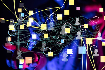 hand open in dark backgroubd