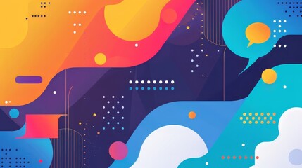 Naklejka premium Abstract Colorful Design With Speech Bubbles