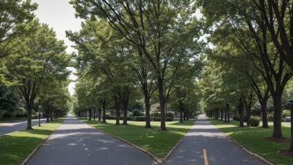 Fototapeta premium Park Alley in the City Street