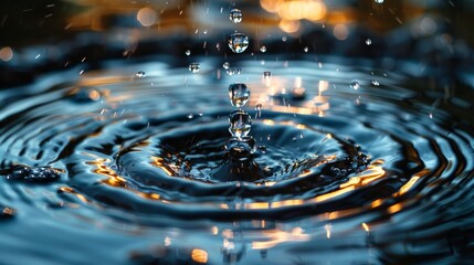 High-definition close-up image capturing the dynamic splash of water droplets