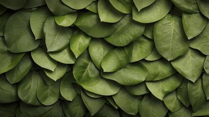 Leaf pattern background. Densed leaf backdrop. Generative AI.
