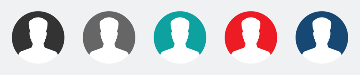 Default anonymous user portrait  flat vector illustrations