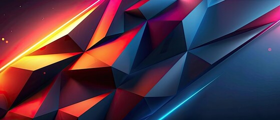 Obraz premium Vibrant geometric background with layered polygons and rich hues