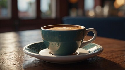 Obraz premium Delicious looking espresso in a cozy italian restaurant. Generative AI.