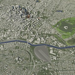 3D illustration of city and urban in Los Angeles USA