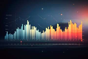 Naklejka premium generated illustration financial graph and bar chart background