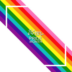  Happy pride month background with frame