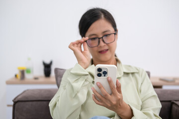 Woman embraces digital world from comfort of home.