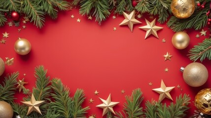 Christmas Banner Background Suitable for Greeting Card Template. Christmas decor background with place for text. Merry Christmas Background