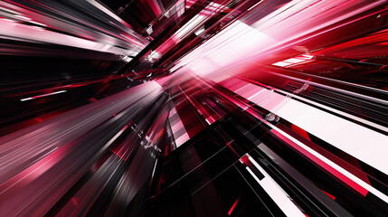 Maroon, Black and White glowing abstract geometric lines. PowerPoint and Business background.