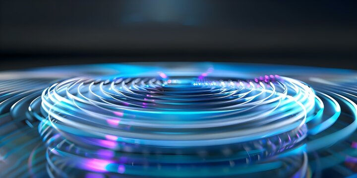 Panoramic view of electromagnetic field wave interference in physics research setting. Concept Physics Research, Electromagnetic Fields, Wave Interference, Panoramic View, Laboratory Setting