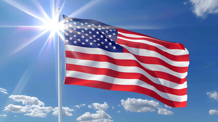 Fototapeta premium bandera de estados unidos de america representando libertad y justicia celebrando su independencia orgullo y tradicion