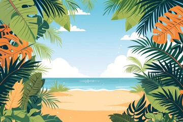 Fototapeta premium Summer Background illustration created with Generative AI