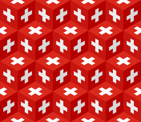 switzerland flag box pattern. vector illustration