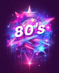 80's theme background in neon colors design