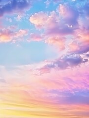 Obraz premium Pastel Sky with Clouds at Sunset